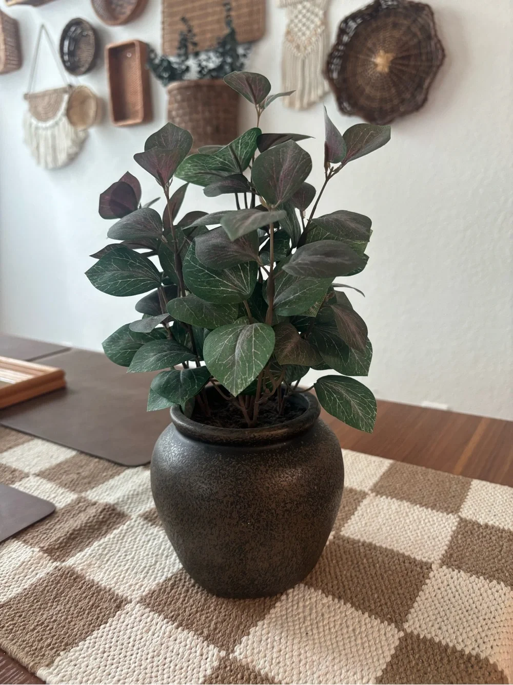 Threshold Green and Deep Red Faux Potted Plant